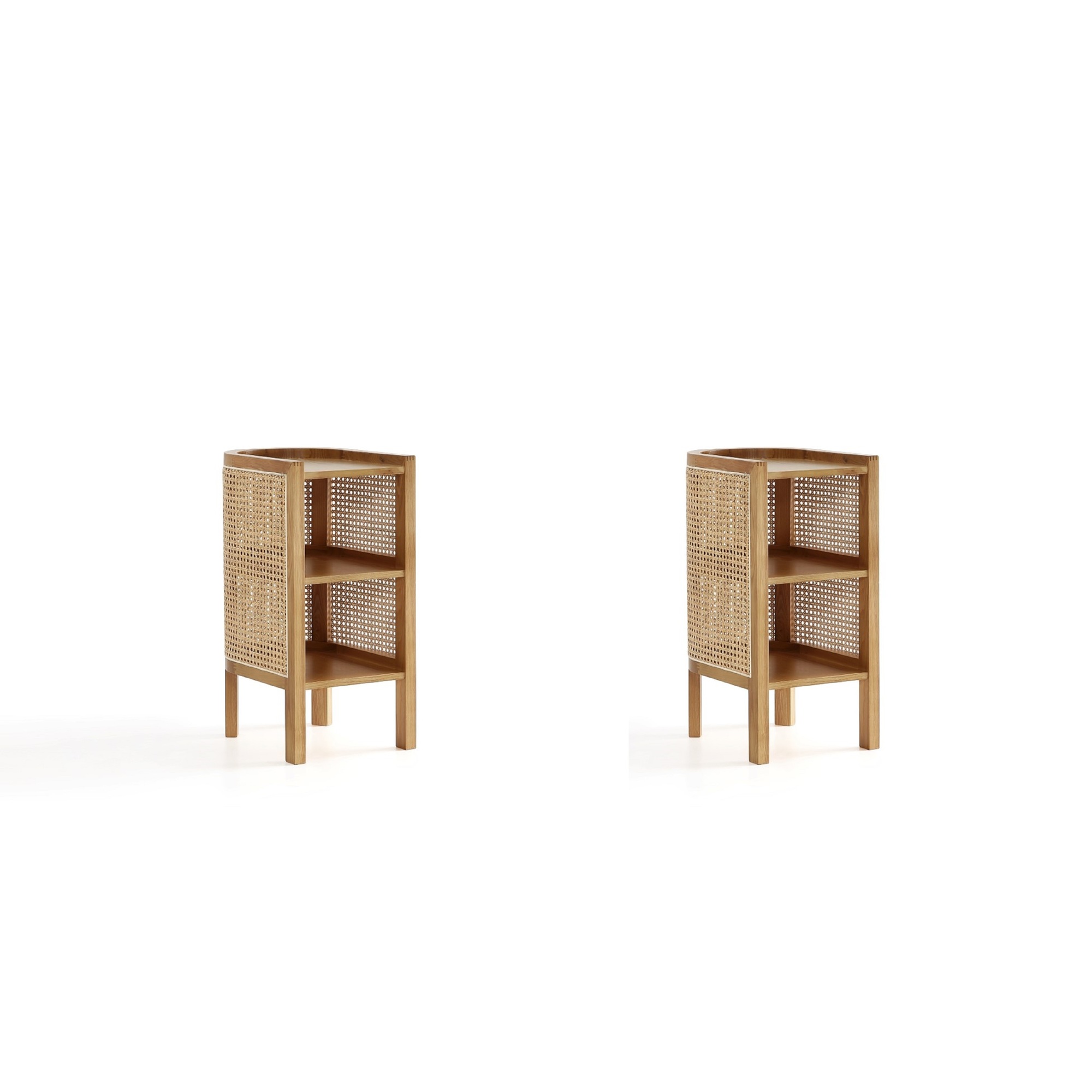 Manhattan Comfort, Versailles End Table in Nature Cane - Set of 2 Width 11.81 in, Height 24.41 in, Depth 15.94 in, Model# 2-NSCA01